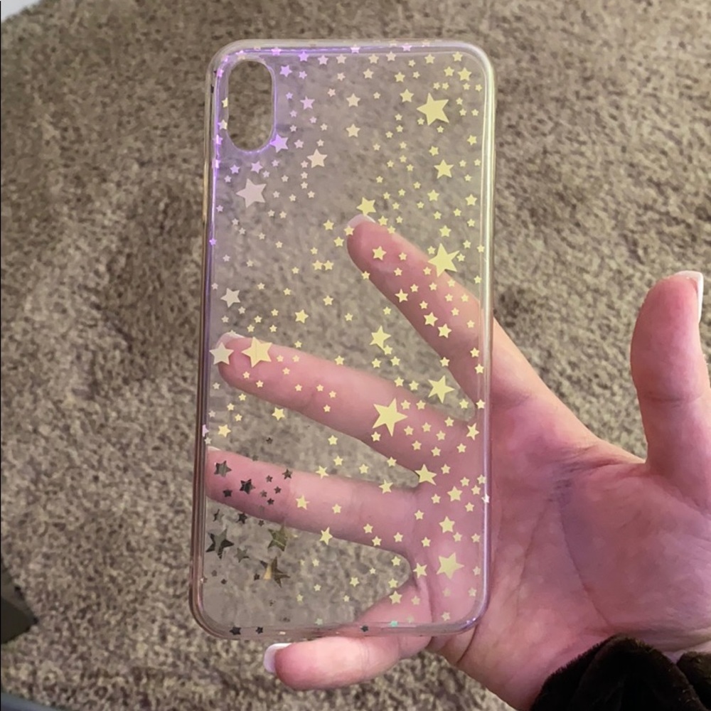 Clear phone case with gold stars